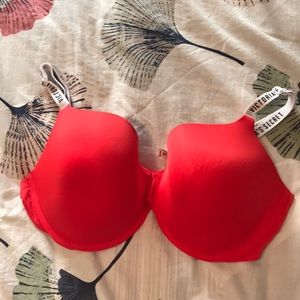 Victoria’s Secret Red Bra with Logo Strap 38DDD